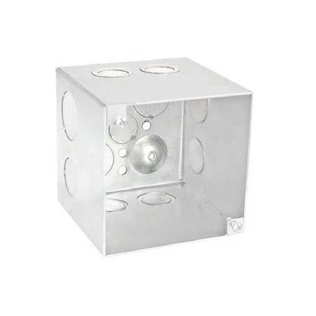 Southwire Electrical Box, 50 cu in, Square Box Type, 4 Gangs, Steel, Square Shape 52181-3/4